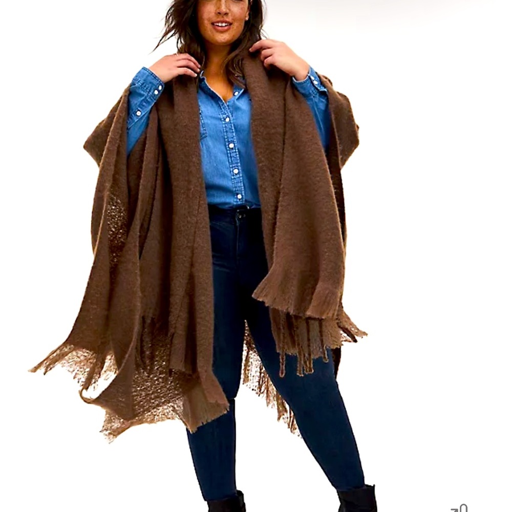 NWT Torrid Ruana Brown Blanket Wrap ~ OS - Picture 1 of 6